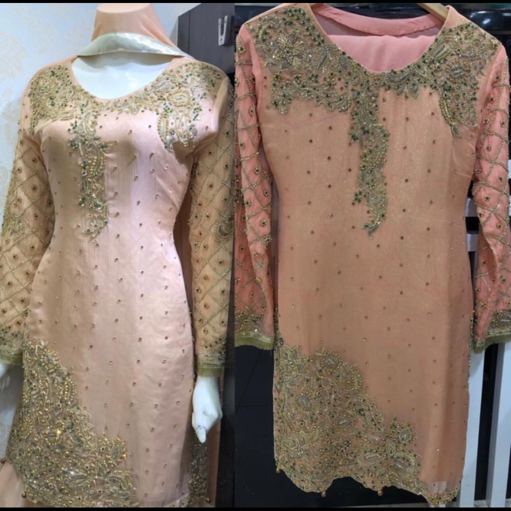 Heavy embroidered Pakistani shalwar kameez